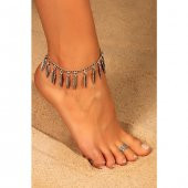 Tüy Objeli, Yüzük Aksesuarlı Halhal - 1