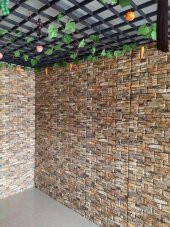 NW47 Koyu 3D Taş Kendinden Yapışkanlı 3D Dekoratif Duvar Paneli - 3