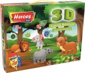 HEROES 3D ORMAN HAYVANLARI 6 RENKLİ OYUN HAMURU ERN-571 - 1