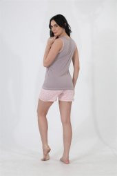 etoile Kadın Kolsuz Bambu Şort Takımı S - 5XL Arası  Vizon 2XL - 3