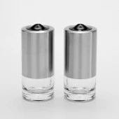 2'Lİ PASLANMAZ ÇELİK AKRİLİK KAPAK TUZLUK - 1