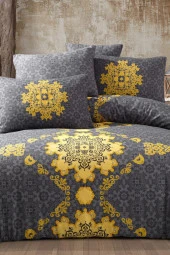 LadyModa Saltanat Çarşafı Lastikli Çift Kişilik Nevresim Takımı - 5