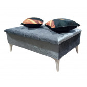 BALTACI MOBİLYA BÜYÜK SEDİR PUF SANDIKLI BALKON BAHÇE KOLTUK PUF KIRLENT HEDİYELİ 110 X 70 CM - 2