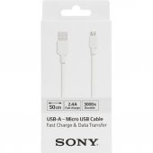 Sony CP-AB50 50CM Micro Usb 2.4A Hızlı Şarj Ve Data Kablosu Beyaz - 2