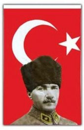 Mustafa Kemal Atatürklü Bayrak - Atalı Türk Bayrağı 50x75cm - 1