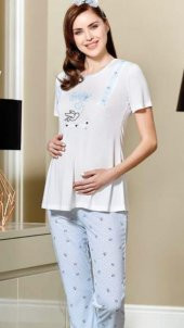 FLZ 24-296 HAMİLE LOHUSA KISA KOLLU PİJAMA TAKIMI - 2