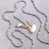 Rudi Gitar Modelli Çelik Kolye Ucu 4P8D16 - 1