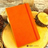 İsme Özel Termo Deri Turuncu Defter Roller Kalem Set - 3