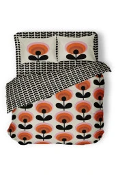 Retro Flora Çift Kişilik Nevresim Takimi - 1