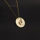 İsme Kişiye Özel 925 Ayar Gümüş Baby Love Kolye Altınsarısı - 1