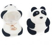 925 Ayar Gümüş Kadife Panda Kutusunda Kalpli Kar Tanesi Kolye - 1