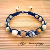 Doğal Jasper Taşlı Özel Tasarım El Örgü Bileklik Sevgiliye Hediye - 1