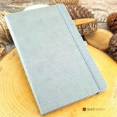 Termo Deri Defter Gri + Metal Roller Kalem Hediyeli - 1