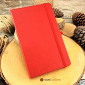 İsme Özel Termo Deri Kırmızı Defter Roller Kalem Set - 2
