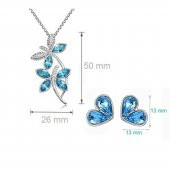 Kristal Taşlı Yusufcuk Bayan Kolye Küpe set - 2