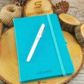 İsme Özel Termo Deri Defter ve Kalem Seti Turkuaz - 1