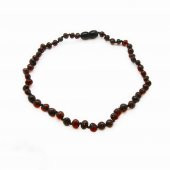 Gerçek Damla Kehribar Çay Rengi Bebek Diş Kolyesi - 1