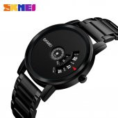 Skmei Siyah Metal Kordonlu Saat Erkek Kol Saati + İsme Özel Kalem Hediyeli - 3
