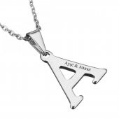 Kişiye Özel Harf Çelik Kolye Sevgiliye Hediye - 1