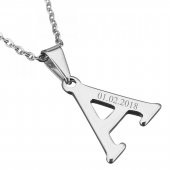 Kişiye Özel Harf Çelik Kolye Sevgiliye Hediye - 2