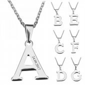 Kişiye Özel Harf Çelik Kolye Sevgiliye Hediye - 10