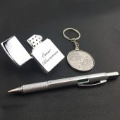 İsme Kişiye Özel Çakmak 50 Yıllık Takvim Anahtarlık ve Kalem Seti - 1