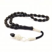 1000 Ayar Gümüş Trabzon Kazaz Örme Püskül Arpa Kesim Oltu Tesbih - 1