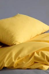 Yellow&Grey Çift Kişilik %100 Pamuk Nevresim Takımı - 6