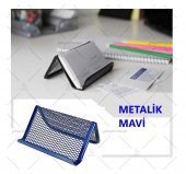 MASA ÜSTÜ Metal Perfore Kartvizitlik (METALİK MAVİ) - 1