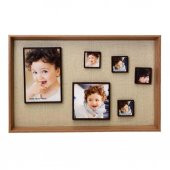 28x42 cm 6lı Ahşap Kendinyap Fotoğraflı Magnet Duvar Çerçevesi - 1