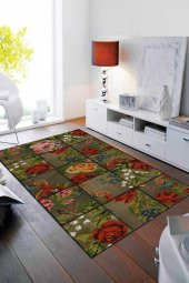 Diijital Baskı Kaymaz Taban Halı Mvh 316  RENKLİ 100X200 - 1