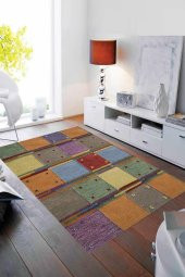Diijital Baskı Kaymaz Taban Halı Mvh 387  RENKLİ 080X300 - 1