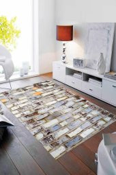 Diijital Baskı Kaymaz Taban Halı Mvh 422  RENKLİ 120X180 - 1