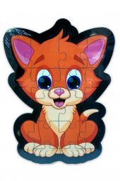 Kedi Şekilli Ahşap Puzzle Yapboz - 1