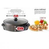 Granit iç yuzey BüyükBoy elektrikli pizza tenceresi 1500W Cam Kapaklı termostatlı Elektrikli Tencere - 2