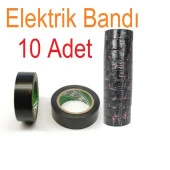 10 Adet - Elektrik Bandı Siyah - izole PVC Elektrik Bandı Bant - 2