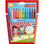 Stabilo Keçeli Boya Kalemi Power Askılı Paket 12 Renk 280/12-01 - 1
