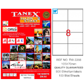 Tanex Lazer Etiket 100 YP 105x70 Laser-Copy-Inkjet TW-2208 - 1