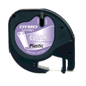 Dymo Letratag Şerit Plastik 12MMx4 MT Şeffaf Üzerine Siyah 12267 - 1