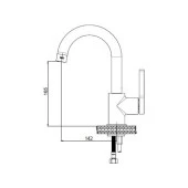 Gpd Gildo MTL165-S-R Tek Gövde Lavabo Bataryası Siyah thumbnail 2