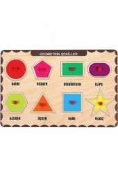 Bul Tak Ahşap Tutmalı Puzzle Geometrik Şekiller - 1