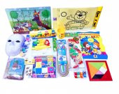 Evde Kal Çocuk Aktivite Paketi No 4 Puzzle - Kum Boyama, Hacivat - 1