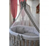 Bebekonfor Gri Yıldızlı Uyku Seti Ile Amedan Gold Sepet Beşik - 4
