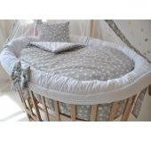 Bebekonfor Gri Yıldızlı Uyku Seti Ile Amedan Gold Sepet Beşik - 5
