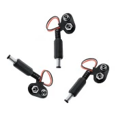 3 Adet - Arduino Uyumlu Jaklı 9V Pil Bağlantı Kablosu 9 Volt Pil Başlığı Jack Battery Connector - 1