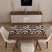 Dijital Baskılı Runner Yıkanabilir ve Silinebilir Kumaş Zigzag Üzüm Desenli - 3