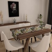 Dijital Baskılı Runner Yıkanabilir ve Silinebilir Kumaş Üzüm Desenli - 1