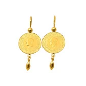 Ziynet Çeyrek Arpalı Küpe 22 Ayar Altın - 1