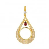 Çerçeve Kolye Ucu Damla Model 5.50 Gram 14 Ayar Altın - 1