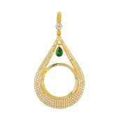 Çerçeve Kolye Ucu Damla Model 6.25 Gram 14 Ayar Altın - 1